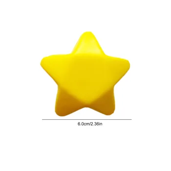 Kuglice za uklanjanje napona Star | Set od 12 kuglica od stiropora u obliku zvjezdice | Žute loptice za sebe cijeđenje Star, čvrsta губчатые loptice - Slika 2  